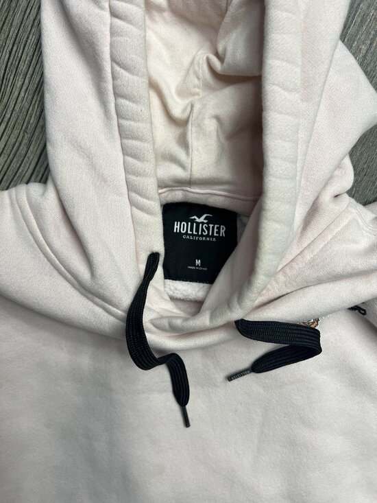 Hollister Hoodie Sweatshirt with Leopard Patch, Women Size Medium,  Light Pink - Picture 3 of 8